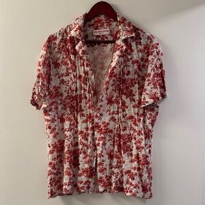Orlebar Brown Red and White Floral Shirt